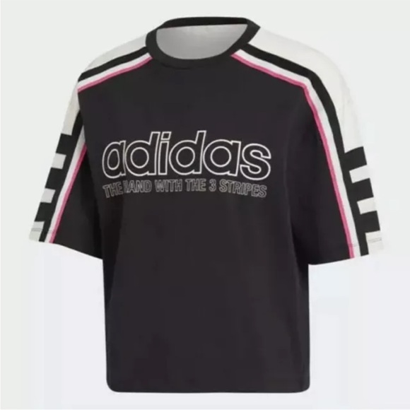 ADIDAS The OG Tee DH4183 Black Ivory Pink Crew Neck Short Sleeve Top $40 VGUC XL - Picture 14 of 15